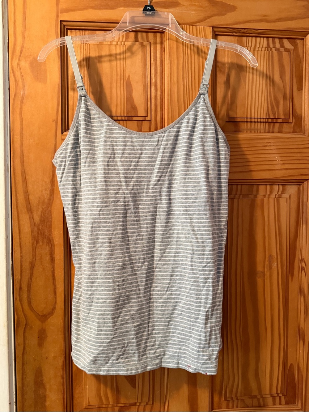 GAP Light Gray & White Striped Women's Camisole With Built-In Bra
